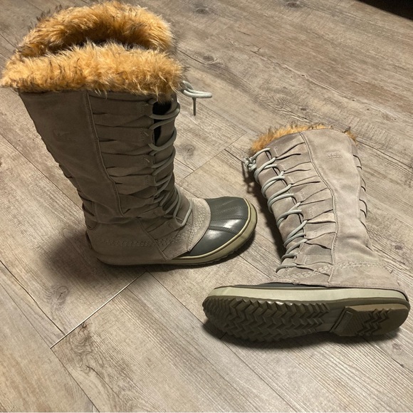 Sorel Cate Of Alexandria Leather Weave Fur Lined Winter Boot - Picture 3 of 12